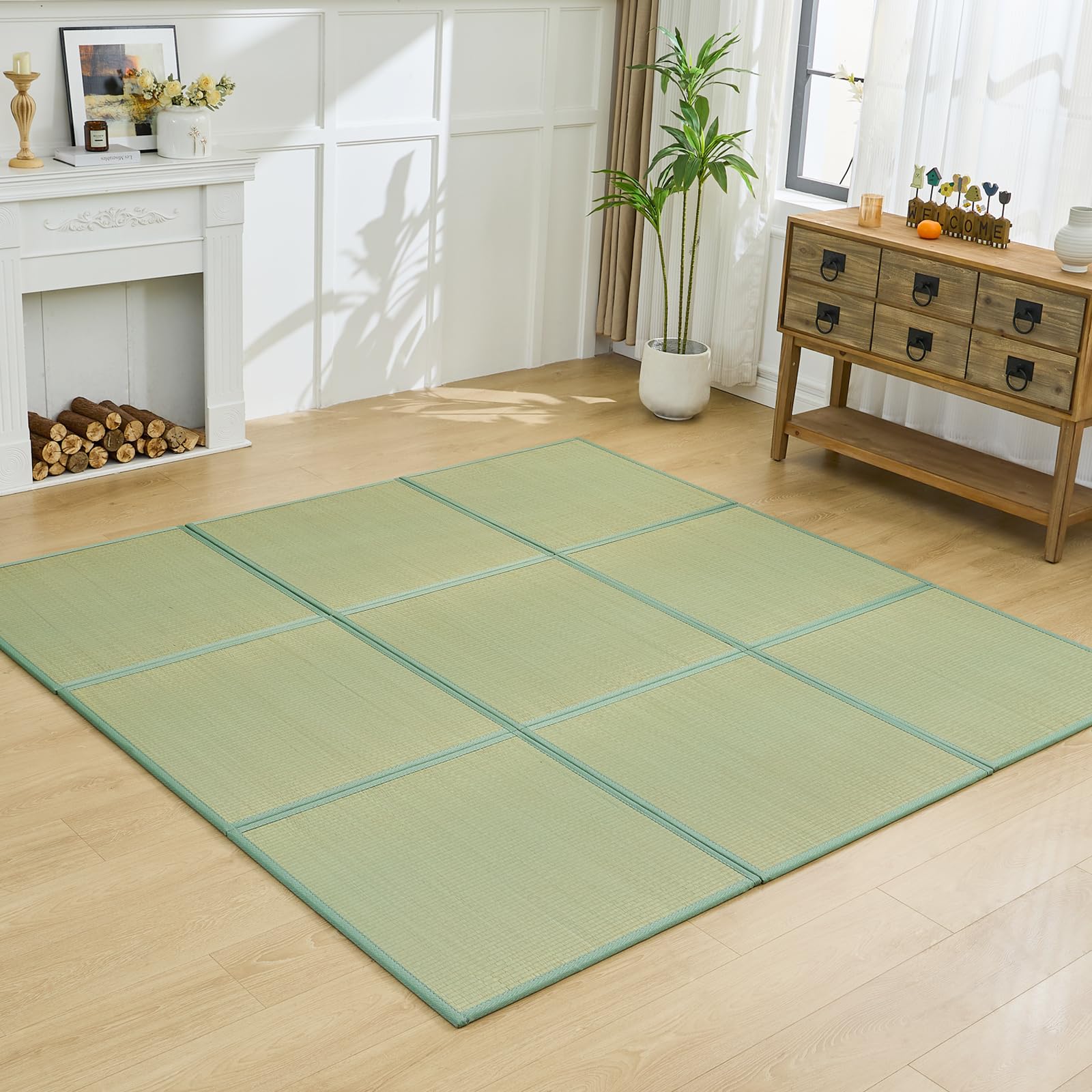 新品　FCRB EMBLEM IGUSA MAT KITBRHOME Japanese Natural Igusa Grass Tatami Mat, Splicing 94.5